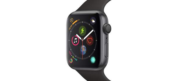 Apple 애플워치4 WIFI 44mm, 스페이스 그레이 알루미늄 케이스 + 블랙 스포츠 밴드(MU6D2KH/A), GPS