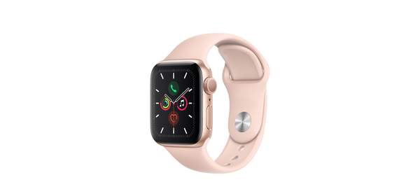 Apple 애플워치5 GPS 40mm 스포츠밴드 + 알루미늄케이스, 골드(MWV72KH/A),핑크 샌드(밴드)