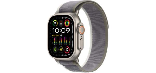 Apple 애플워치 Ultra 2 티타늄 트레일 루프, 그린/그레이, M/L, 49mm, GPS+Cellular