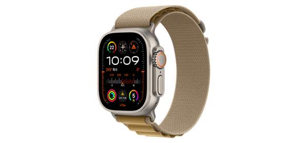 Apple 정품 2024 애플워치 Ultra 2 티타늄 알파인 루프, 내추럴 탠 알파인 루프 Small, 49mm, GPS+Cellular, 내추럴 / 탠, Small 1