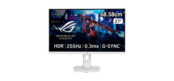 에이수스 WQHD Fast IPS 255Hz 0.3ms 400cd sRGB 133% DCI P3 97% 멀티스탠드 ROG STRIX 게이밍 모니터, 68.58cm, Xg27ACMES/W_에이수스WQHD XG27ACMES-W