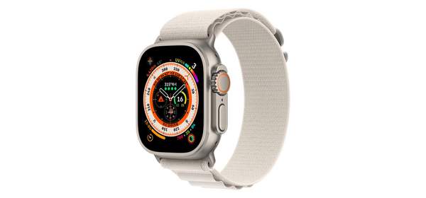 Apple 애플워치 Ultra 알파인 루프 49mm GPS+Cellular 티타늄 케이스, 스타라이트 Small 1