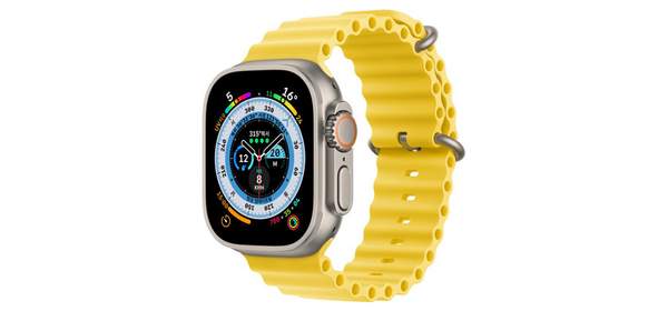 Apple 애플워치 Ultra 오션 밴드 49mm GPS+Cellular 티타늄 케이스, 옐로 Regular 1