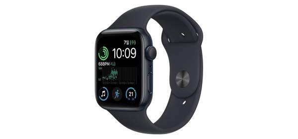 Apple 2022 애플워치 SE 2세대 알루미늄 케이스, 44mm, GPS, 미드나이트 / 미드나이트 스포츠밴드