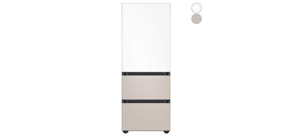 [색상선택형] 삼성전자 비스포크 313L 3도어 키친핏 김치플러스 냉장고 방문설치, 새틴화이트, RQ33DB74D2AP 2