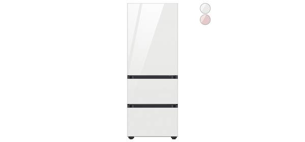 [색상선택형] 삼성전자 비스포크 313L 3도어 키친핏 김치플러스 냉장고 방문설치, 새틴화이트(상칸) + 새틴베이지 (중칸,하칸), RQ33DB74D2AP