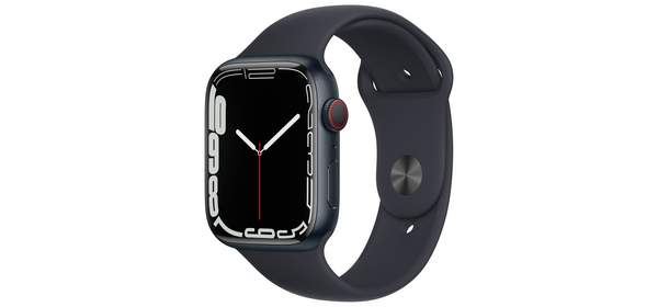 Apple 애플워치 7, 45mm, GPS+Cellular, 알루미늄, 미드나이트 / 미드나이트 스포츠 밴드