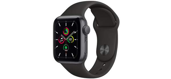 Apple 애플워치 SE, 40mm, GPS, 알루미늄, 스페이스 그레이 / 블랙 스포츠 밴드