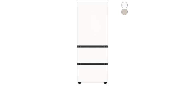 [색상선택형] 삼성전자 비스포크 313L 3도어 키친핏 김치플러스 냉장고 방문설치, 새틴화이트, RQ33DB74D2AP 3