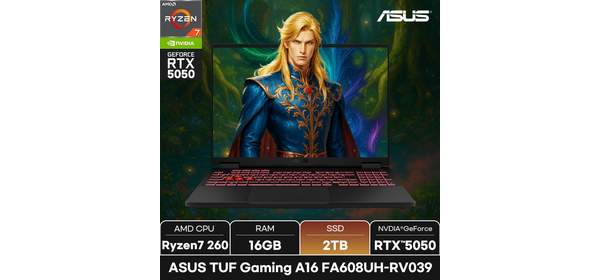 에이수스 2025 TUF 게이밍 노트북 A16 FA608UH-RV039 라이젠7 260 지포스 RTX 5050, Free DOS, 16GB, 2TB, 예거 그레이 1