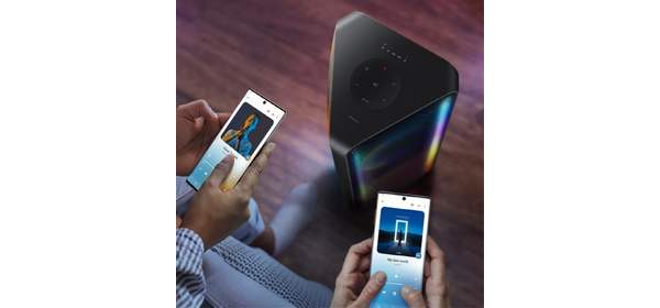 삼성 고출력 사운드타워 스피커 양방향-사운드 장시간-내장배터리 생활방수 파티-스피커 블루투스 USB AUX-O7, 블랙 1