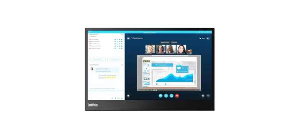 Lenovo ThinkVision M14 14인치 풀 HD 1920x1080 IPS 모니터 - 300Nit 6ms 2xUSB Type-C 포트 와이드 스크린 백라이트 LED L 1