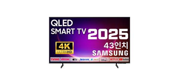 삼성 43인치 TV QLED 4K UHD 스마트 티비 LED 43Q7F 넷플릭스 유튜브 OTT 미러링 티빙 25년형, 방문설치, 벽걸이형