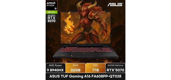 에이수스 2025 TUF 게이밍 A16 라이젠9 라이젠 8000 시리즈 지포스 RTX 5070, 예거 그레이, 512GB, 16GB, Free DOS, FA608PP-QT028 2