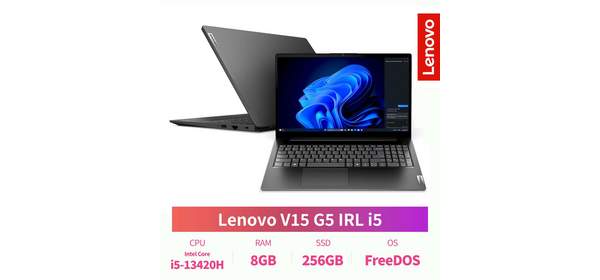 (레노버) V15 G5 IRL 83HFA06DKD (i5-13420H/8GB/256GB/FD) (기본제품), Free DOS, 8GB, 256GB, 블랙 1