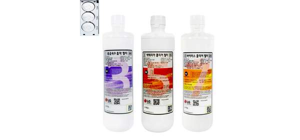 LG 디오스 양문형 냉장고 중금속9흡착 박테리아 바이러스 클리어 필터, 1세트, 냉장고 필터 3종 1