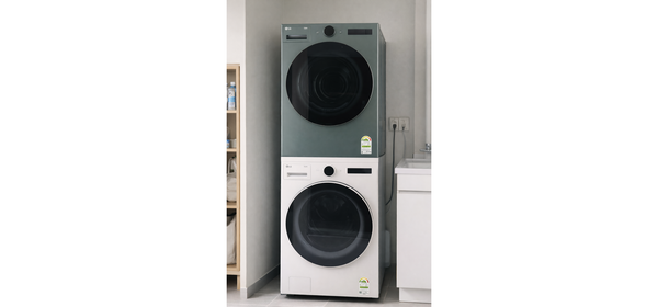 LG전자 트롬 드럼세탁기 + 건조기 + 스태킹키트 FX24GNG-GNG 24kg + 20kg 세트 방문설치, FX24ENE-GNG, 네이처 그린+네이처 베이지