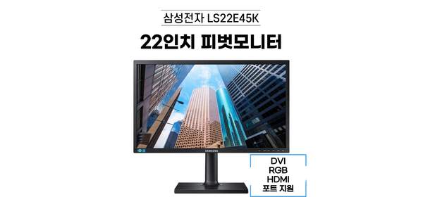 삼성 22인치 피벗 LED모니터 (LS22E45K/LS22C45K) (RGB DVI HDMI 지원) 디에스컴, LS22E45K / 22인치, 54cm