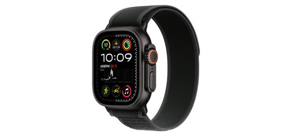 Apple 정품 2024 애플워치 Ultra 2 티타늄 트레일 루프, 블랙 블랙 트레일 루프 S/M, 49mm, GPS+Cellular, 블랙 / 블랙, S/M