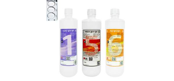 LG 디오스 상냉장 하냉동 냉장고 중금속7흡착 박테리아 포스트카본 블록 필터, 1세트, 상냉장하냉동 정수기필터3종