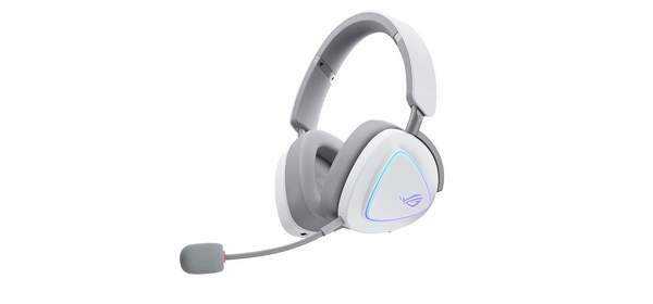 탈착식 마이크가 장착된 ASUS ROG 펠타 무선 게이밍 헤드셋 트라이 모드(BT 2.4GHz USB-C) 50mm 티타늄 도금 드라이버 70시간 배터리 인체공학적 경량, WHITE, Delta II