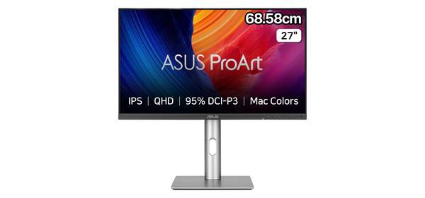 에이수스 QHD ProArt Display IPS 120Hz 350cd sRGB 100 DCI P3 95 멀티스탠드 전문가용 모니터, 68.58cm, PA278Qgv