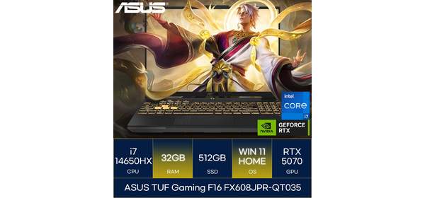 ASUS TUF GAMING F16 FX608JPR-QT035 i7-14650HX RTX5070 400nits 165Hz 게이밍 노트북, WIN11 Home, 32GB, 512GB, 예거 그레이