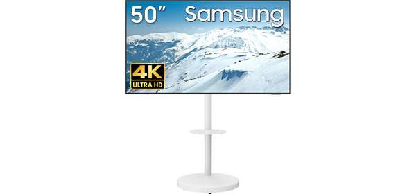 삼성전자 BE-H 무빙스탠드 패키지 UHD 4K LED 에너지효율 1등급 셋탑박스 삼탠바이미 오베닉 이동식 무빙거치대 OTT, 125.7cm(50인치)_삼성기사설치, 고객직접설치, 고객직접설치_무빙스탠드(화이트) 1