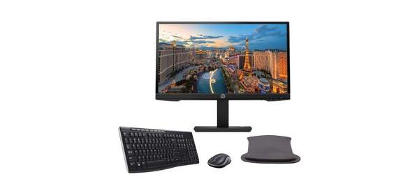 HP P22h G4 22인치 클래스 LED 백라이트 LCD 1920 x 1080 9UJ12A8 HDMI VGA 디스플레이포트 젤 마우스 패드 MK270 무선 키보드 및, 1개 1