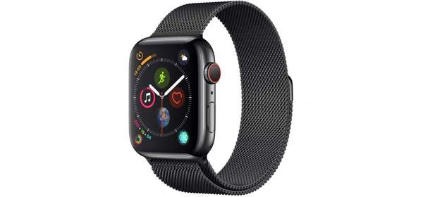 Apple Watch 시리즈 4(GPS + 셀룰러 44mm) - 스페이스 블랙 밀라노 루프가 있는 스페이스 블랙 스테인리스 스틸 케이스, Apple Watch 시리즈 4(GPS + 셀룰러, 4 1