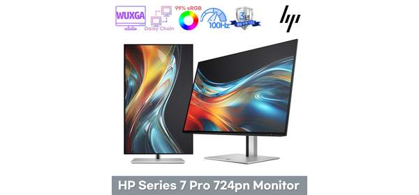 HP 시리즈 7 Pro 724pn WUXGA 100Hz 24인치 와이드 사무용 업무용 데이지체인 모니터, 61cm