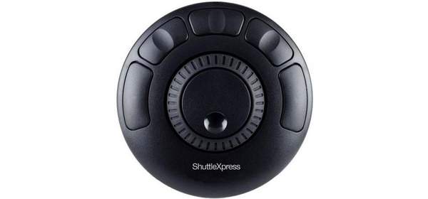 DAW 컨트롤 서페이스 프로듀싱 전용 컨트롤러 스튜디오 장비 윤곽 디자인 셔틀 익스프레스 5 버튼 조그 및 멀티미디어 Mac Windows용. 블랙입니다.