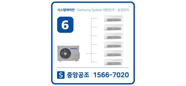 삼성시스템에어컨설치비용 6대 무풍 [설치비별도]