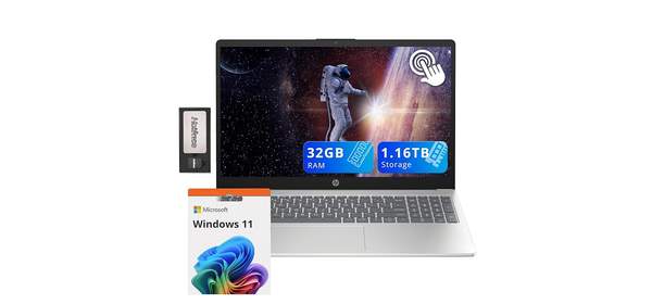 HP Pavilion 15.6 인치 터치 스크린 노트북 인텔 i3-1215U 32GB RAM 1.16TB 스토리지 1TB SSD+160GB 도킹 스테이션 세트 인텔 UHD, 1GB, 1GB, 상세페이지 참조 1