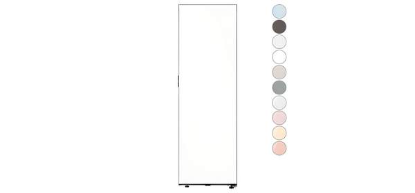 [색상선택형] 삼성전자 비스포크 348L 스탠드형 1도어 냉장고 김치플러스 키친핏 좌열림 방문설치, 새틴 화이트, RQ34C7915AP 2