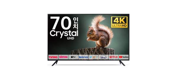 삼성 TV 176cm(70인치) 크리스탈 UHD 4K LED 스마트 티비 70DU6900 로컬변경, 방문설치, 벽걸이형, 70인치 1