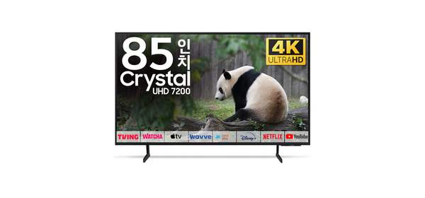 삼성 85인치(216cm) 2024년 최신형 프리미엄 스마트 4K UHD TV 85DU7200 국내 OTT 이용 가능, 고객직접설치, 스탠드형