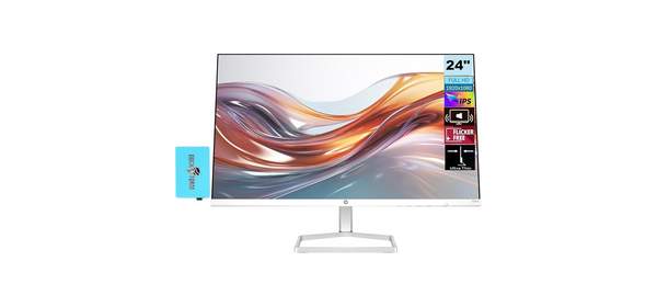 HP 24인치 FHD IPS1920x1080 모니터Docztorm Dock 포함 스피커 번들 100Hz 주사율 HDMI VGA 플리커 프리 안티 글레어 가정 및 비즈, 1-Pack