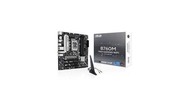 ASUS B760M MAX 게이밍 Wi-Fi Intel B760 (LGA 1700) mATX 마더보드 고급 AI PC 지원 PCIe 5.0 x16 DDR5 3X M.2 1