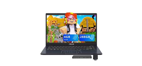 ASUS 14인치 FHD 노트북 인텔 셀러론 N4500 프로세서 4GB RAM 224GB 스토리지(64GB eMMC+160GB 도킹 스테이션 세트) 인텔 아이리스 Xe, Star Black