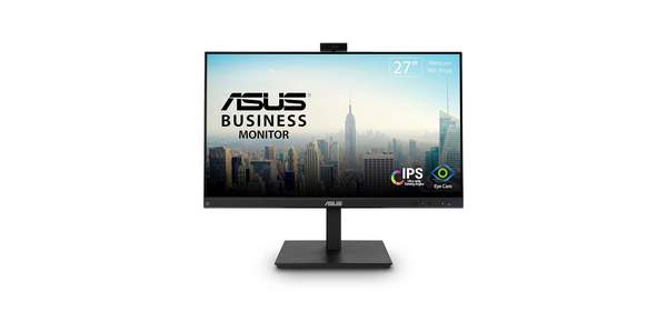 ASUS 27인치 1080P 비디오 컨퍼런스 모니터(BE279QSK) - 풀 HD IPS 내장 조절 가능한 2MP 웹캠 마이크 어레이 스피커 케어 벽걸이 프레임리스 1