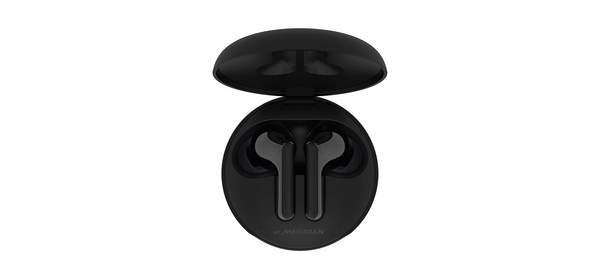 LG 톤 프리 FN4 트루 와이어리스 블루투스 이어버드 저자극성 편안한 이어젤 무선 헤드폰 메리디안 사운드 각 이어버드에 듀얼 마이크 포함 IPX4 방수 블랙