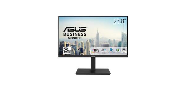 ASUS 23.8인치 1080P 도킹 모니터 (VA24ECPSN) - 풀 HD IPS 75Hz 적응형 동기화 스피커 아이 케어 로우 블루 라이트 깜박임 없음 US, 61cm(24인치) 도킹 Ergo