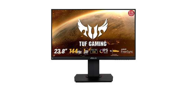 ASUS TUF 게이밍 VG249Q 23.8인치 모니터 144Hz 풀 HD (1920 x 1080) 1ms IPS ELMB FreeSync 아이 케어 디스플레이 포트 HDMI, 24" 144Hz