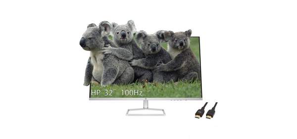 HP 32인치 풀 HD1920X1080 VA 패널 모니터 안티 글레어 디스플레이 100Hz 주사율 7MS 응답 시간 HDMI 1.4 x VGA 1 169 종횡비 실버, 32Inch