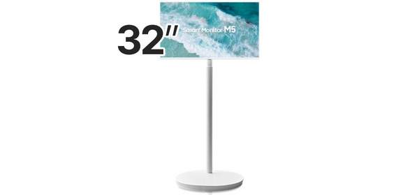 삼성전자 무빙스타일 M5 스마트모니터 32인치 이동식 스탠드 패키지 화이트, 모니터+스탠드(화이트), 80cm 1