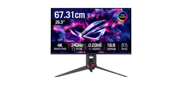 ASUS ROG SWIFT PG27UCDM 27인치 OLED 게이밍모니터 4K UHD 0.03ms 240Hz DP2.1 4세대 QD-OLED 패널, 67.3cm, ASUS_PG27UCDM 1