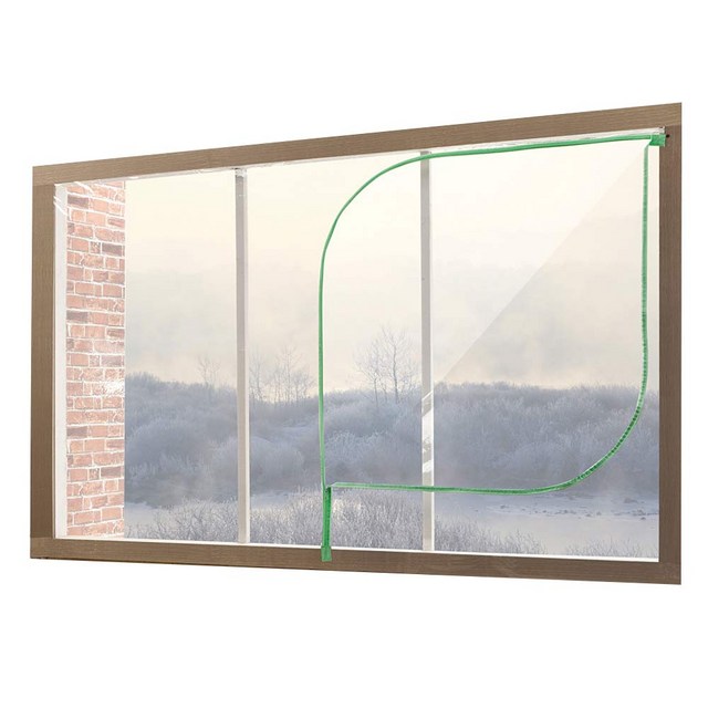 알뜨리 EVA 방풍비닐 창문용 투명 민트지퍼 + 양면테이프, 소(200 x 12..., 1개