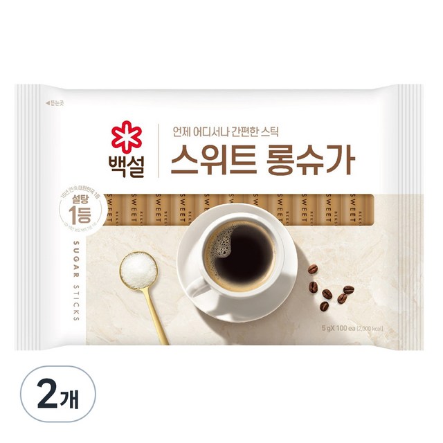 백설 스위트 롱슈가 하얀설탕, 500g, 2개