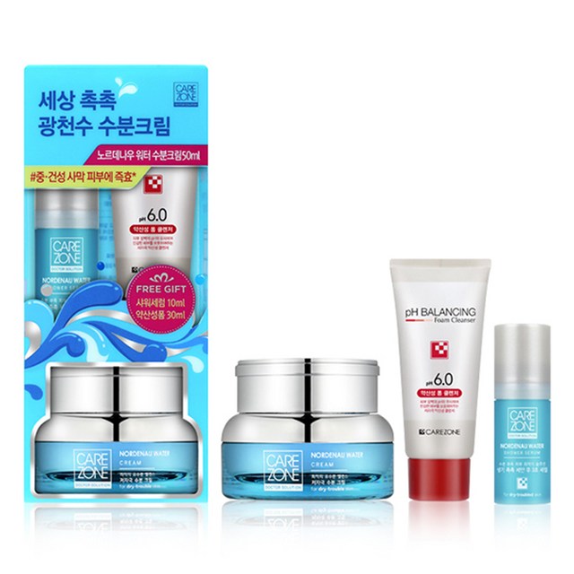 케어존 노르데나우 워터크림 50ml + 샤워 세럼 10ml + 폼 클렌저... 솔직 후기 | 실사용자 리뷰 분석 - 상품 이미지 1